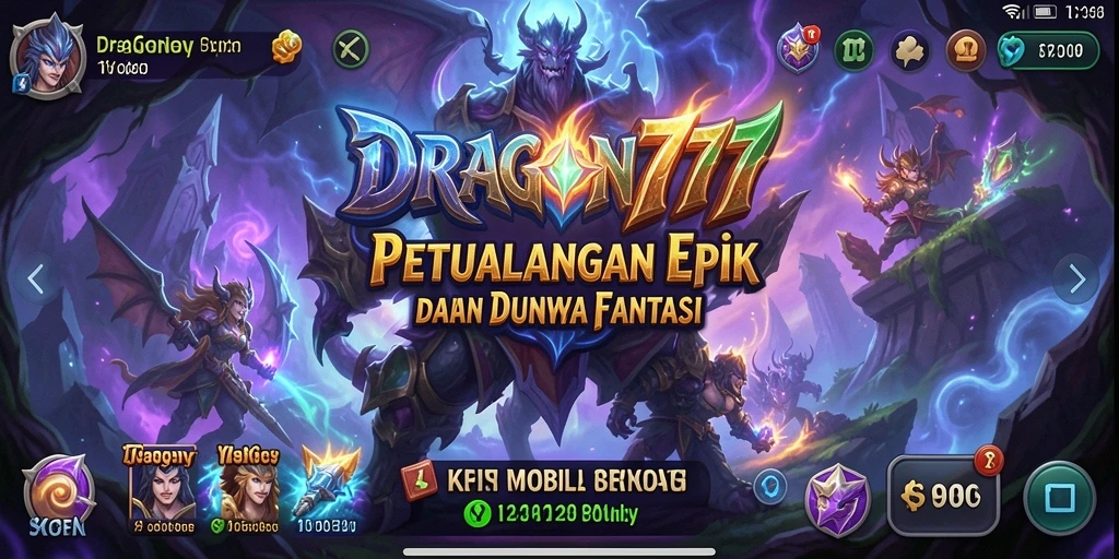 Screenshot gameplay DRAGON777 menunjukkan karakter beraksi dalam petualangan RPG.