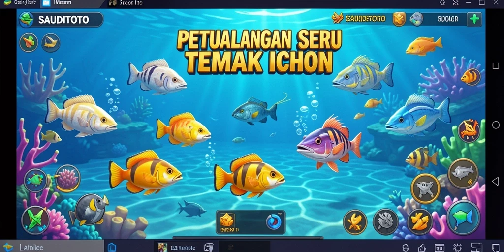 Screenshot SAUDITOTO yang menunjukkan aksi menembak ikan yang seru.