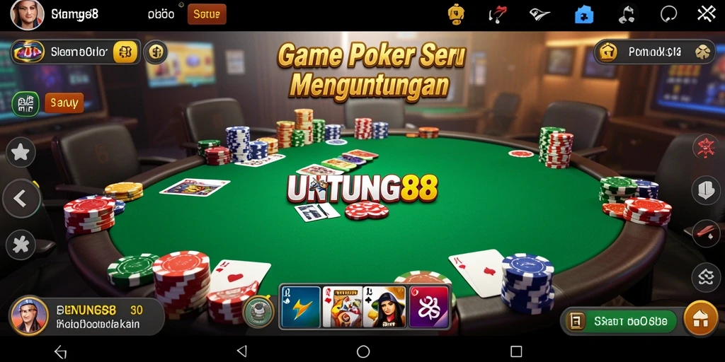 Screenshot utama UNTUNG88 menampilkan permainan poker yang seru dan mendebarkan.