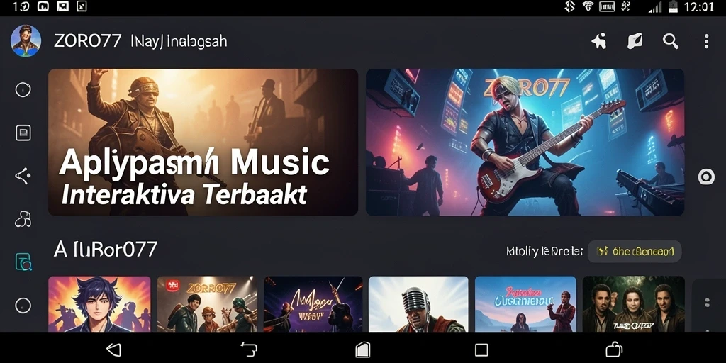 Tampilan screenshot ZORO77 saat pengguna menikmati musik interaktif.